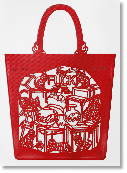 Ai Weiwei, China Bag, Cats and Dogs (red)